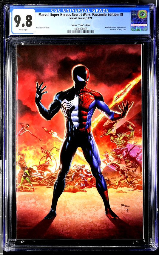 Marvel Super Heroes Secret Wars #8 (2024) CGC 9.8 Facsimile Mico Suayan Virgin