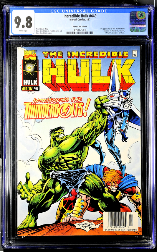 Incredible Hulk #449 (1997) CGC 9.8 NM/MT WHITE Newsstand Key 1st Thunderbolts
