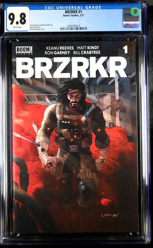 BRZRKR #1 (2021) CGC 9.8 NM/MT WHITE Boom! Studios Keanu Reeves Grampa 1st Print