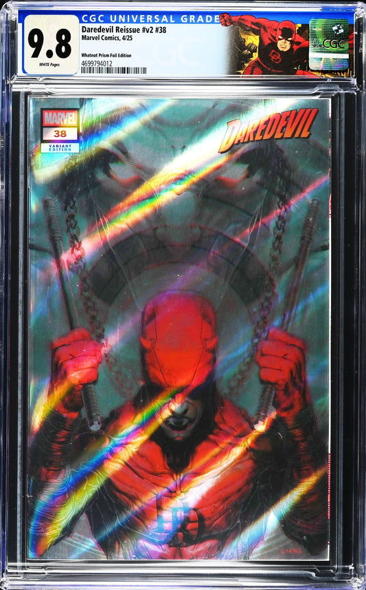 Daredevil Reissue #38 (2025) CGC 9.8 Whatnot Prism Foil Retired Custom Label
