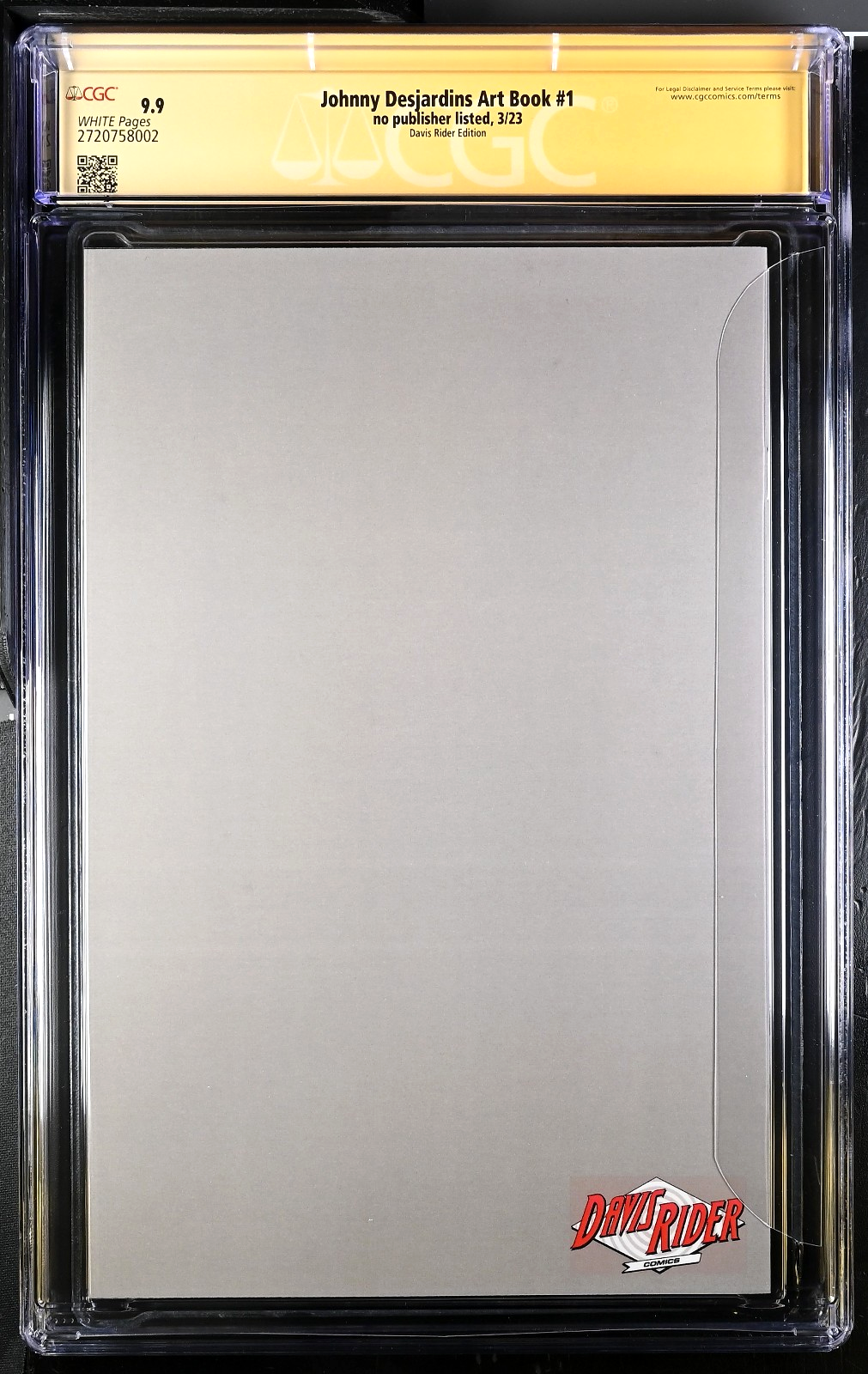 Johnny Desjardins Art Book #1 (2023) CGC 9.9 MINT SS Signed w/Remark Doctor Doom