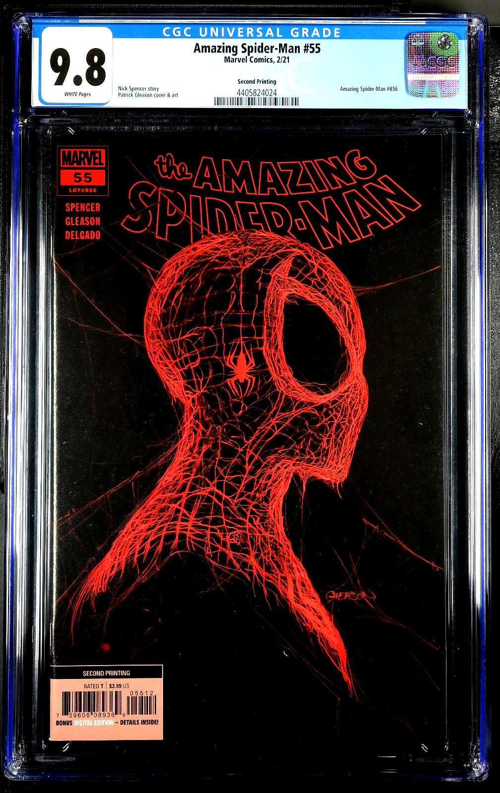 Amazing Spider-Man #55 (2021) CGC 9.8 NM/MT Gleason 2nd Print Black/Red Cover