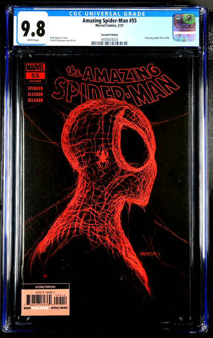 Amazing Spider-Man #55 (2021) CGC 9.8 NM/MT Gleason 2nd Print Black/Red Cover