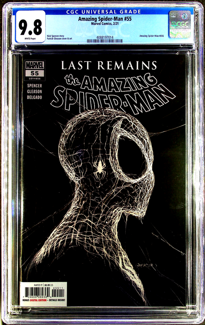 Amazing Spider-Man #55 (2021) CGC 9.8 NM/MT Gleason 1st Print Black/White Cover