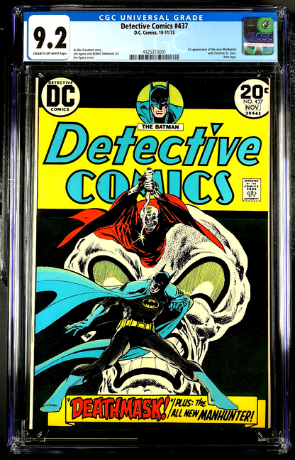 Detective  Comics #437 (1973) CGC 9.2 NM- C/OW Key 1st App Manhunter Skull Cvr