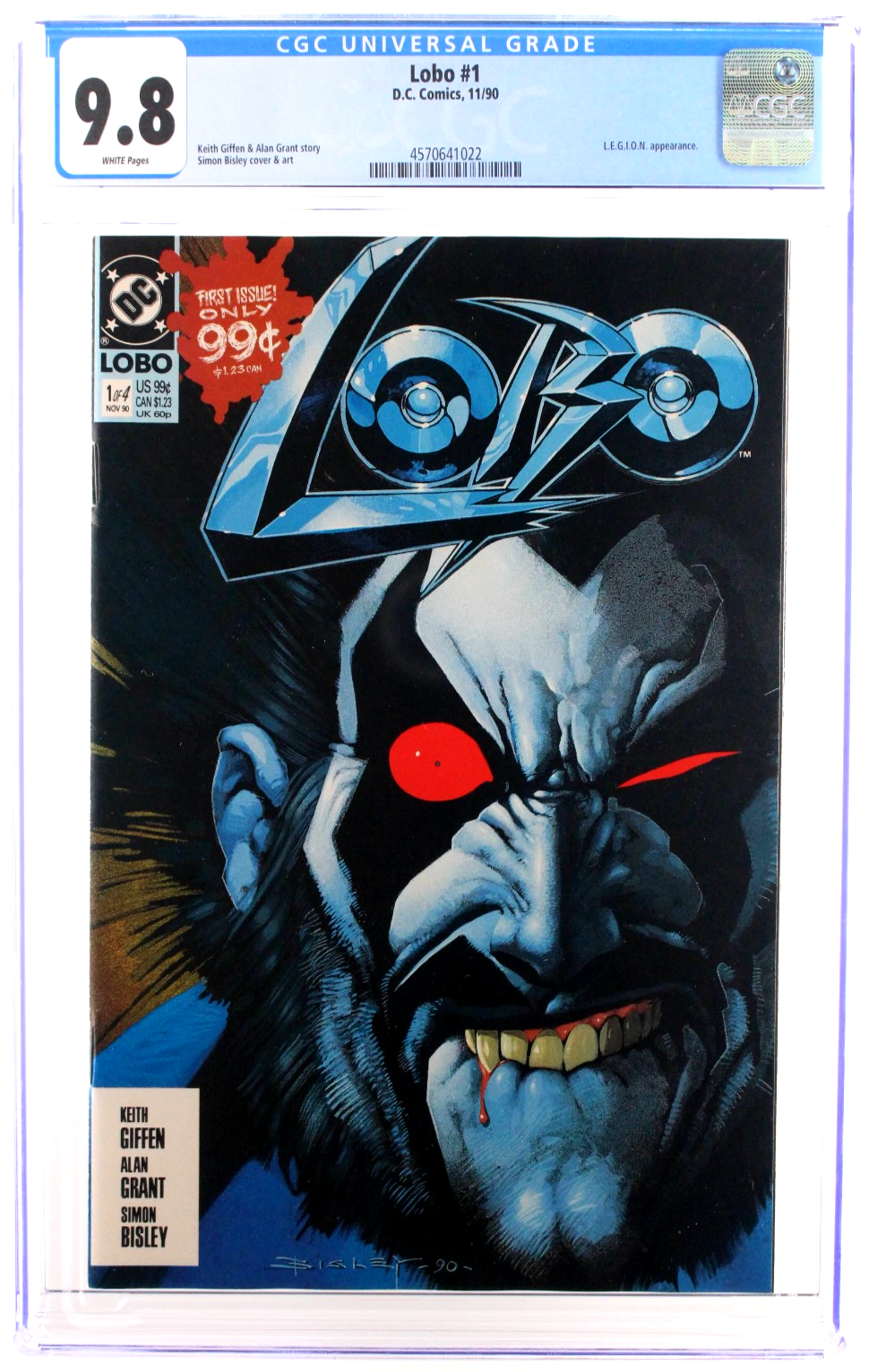 Lobo #1 (1990) CGC NM/MT 9.8 WHITE Bisley Cover Legion Appearance