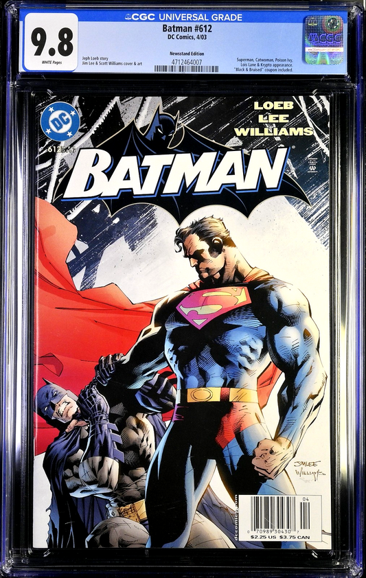 Batman #612 (2003) CGC 9.8 NM/MT WHITE Newsstand Jim Lee Superman Battle Cvr PC