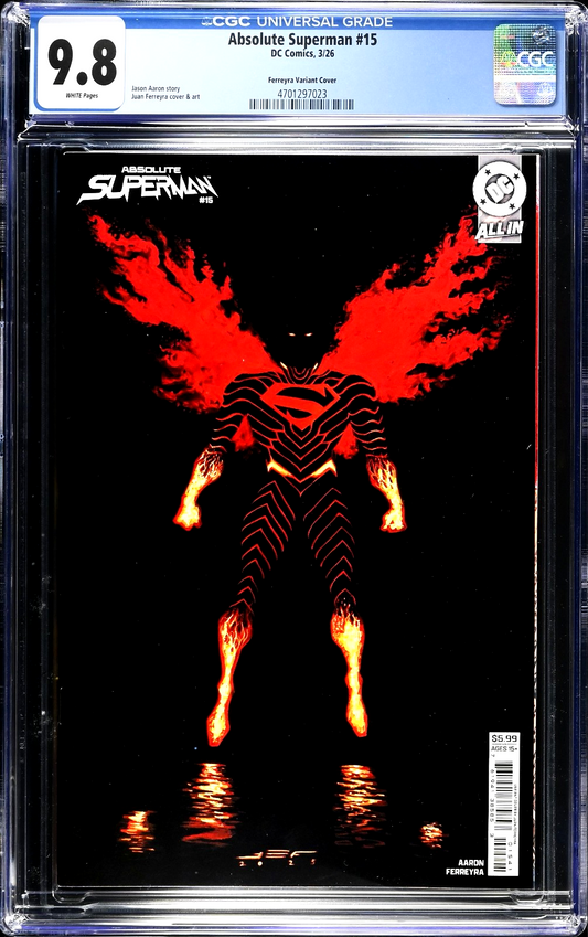 Absolute Superman #15 (2026) CGC 9.8 NM/MT Juan Ferreyra 1st Print Iconic Cover