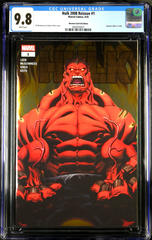 Hulk #1 (2025) CGC 9.8 NM/MT Whatnot Gold Foil 2008 Reissue McGuinness LTD 300