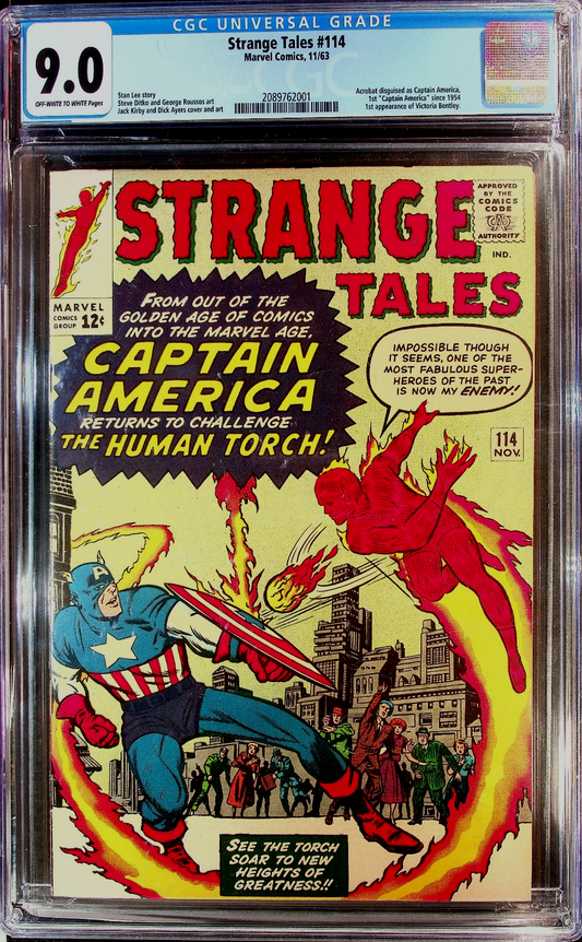 Strange Tales #114 (1963) CGC 9.0 VF/NM OW White Pages Key Classic Battle Cover