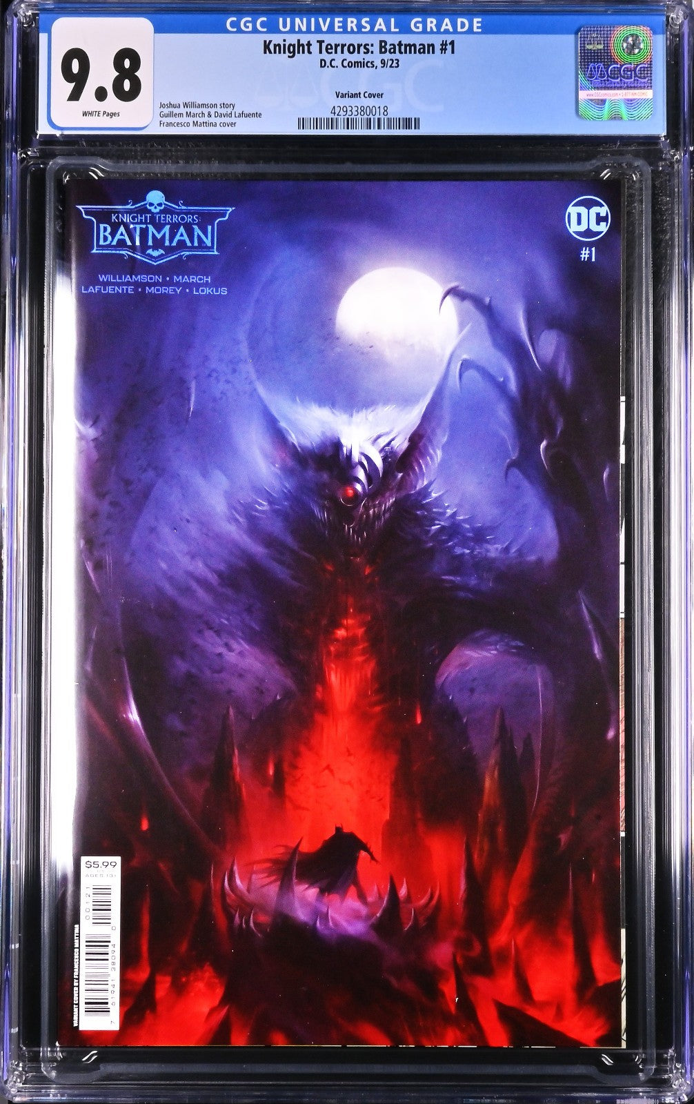 Knight Terrors Batman #1 (2023) CGC 9.8 NM/MT White Francesco Mattina Cover B