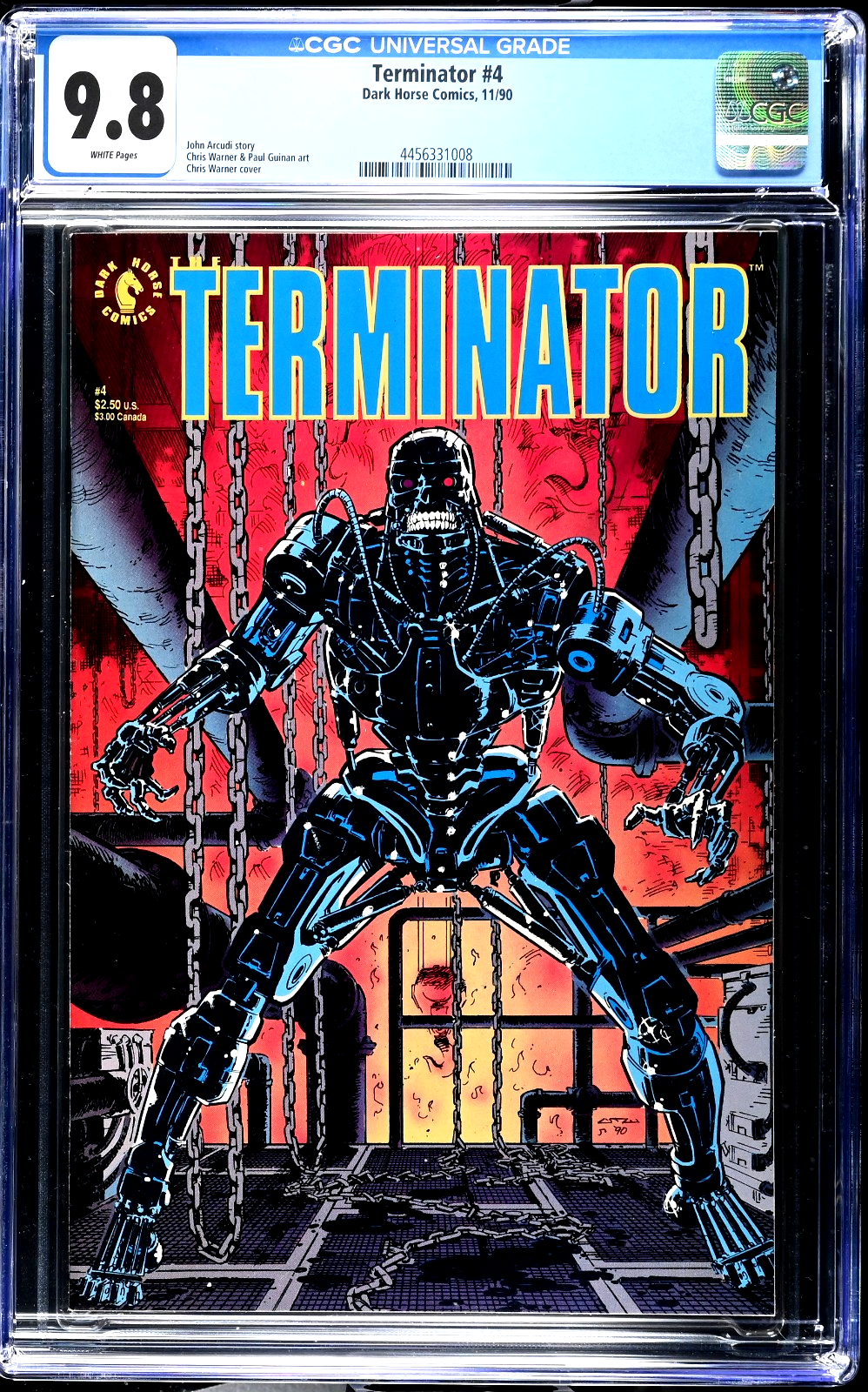 Terminator #4 (1990) CGC 9.8 NM/MT White Pages Dark Horse Classic Warner Cover