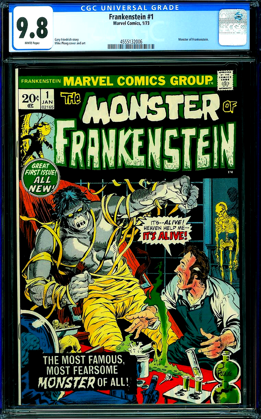 Frankenstein, The Monster of #1 (1973) CGC 9.8 NM/MT WHITE Mike Ploog Classic