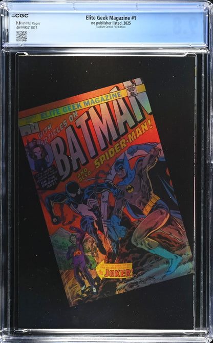 Elite Geek Magazine #1 (2025) CGC 9.8 Batman vs Spider-Man Hulk 181 Homage Foil