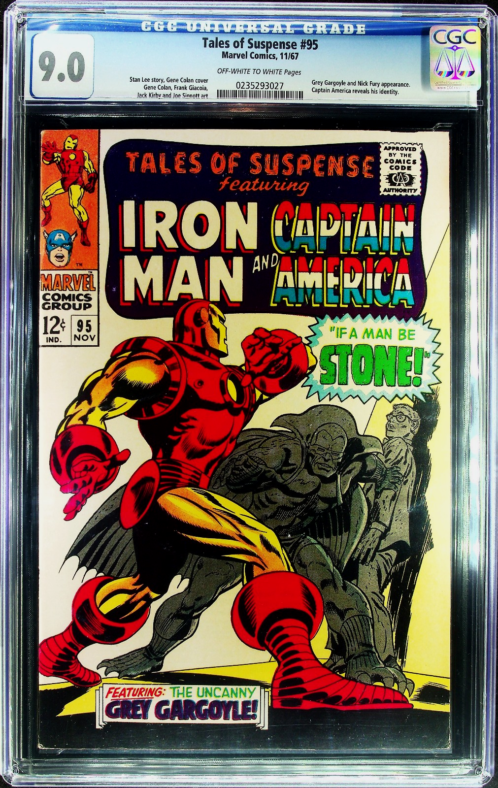 Tales of Suspense #95 (1967) CGC 9.0 VF/NM OW/W Kirby KEY Cap Reveals Identity