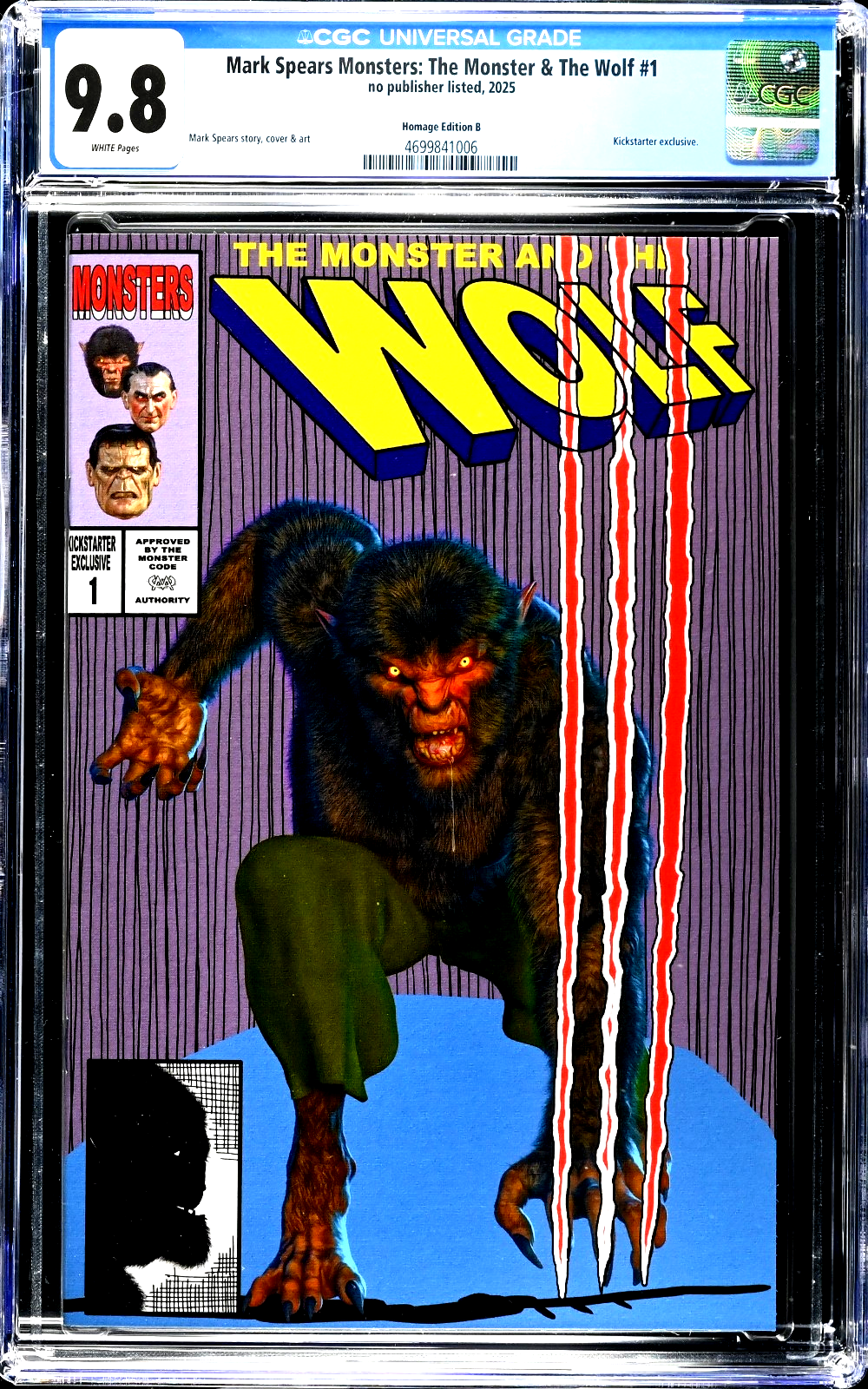 Mark Spears Monster & The Wolf #1 (2025) CGC 9.8 Kickstarter X-Men #207 Homage B