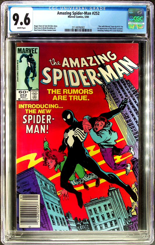 Amazing Spider-Man #252 (1984) CGC 9.6 NM+ WHITE KEY 1st Black Costume Newsstand