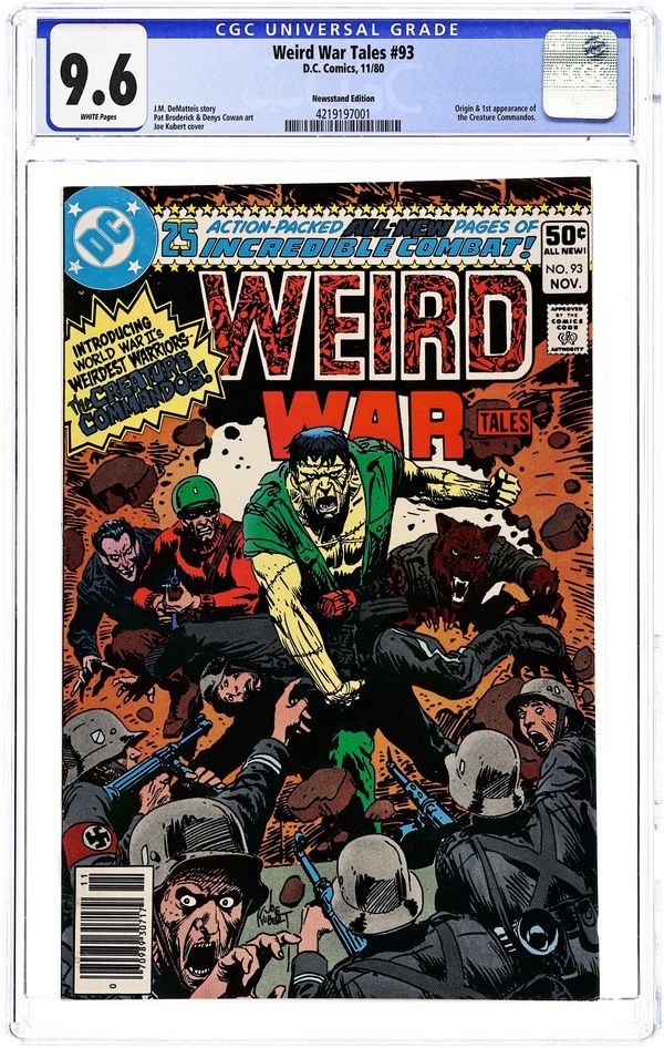 Weird War Tales #93 (1980) CGC 9.6 NM+ WHITE 1st Creature Commandos Newsstand