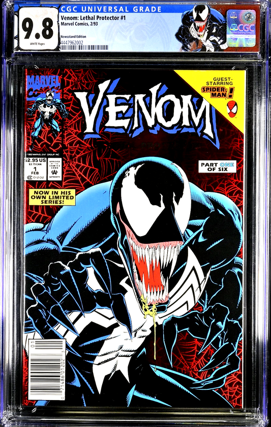 Venom: Lethal Protector #1 (1993) CGC 9.8 NM/MT White Red Foil Newsstand Edition