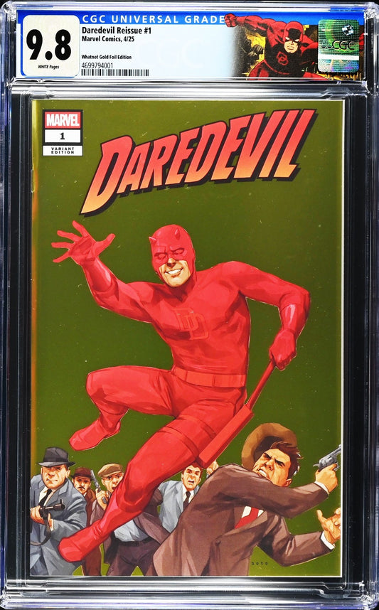 Daredevil Reissue #1 (2025) CGC 9.8 NM/MT Whatnot Gold Foil Retired Custom Label
