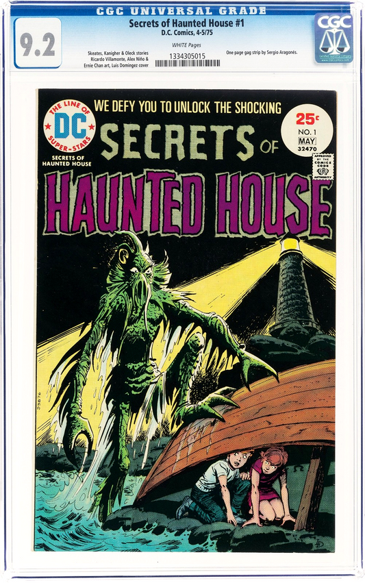 Secrets of Haunted House #1 (1975) CGC 9.2 NM- White Luis Dominguez Cover