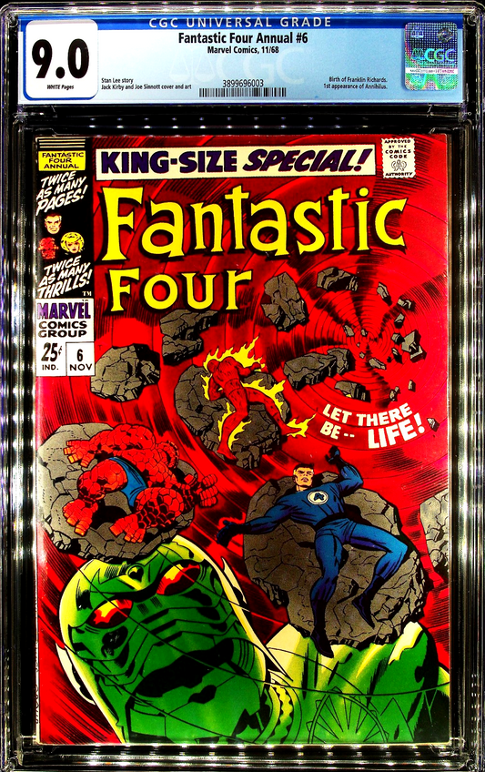 Fantastic Four Annual #6 (1968) CGC 9.0 WHITE 1st Annihilus & Franklin Richards