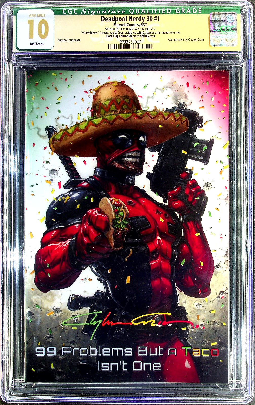 Deadpool Nerdy 30 #1 (2021) CGC 10 GEM QUAL SS Crain Infinity Acetate TOP GRADE