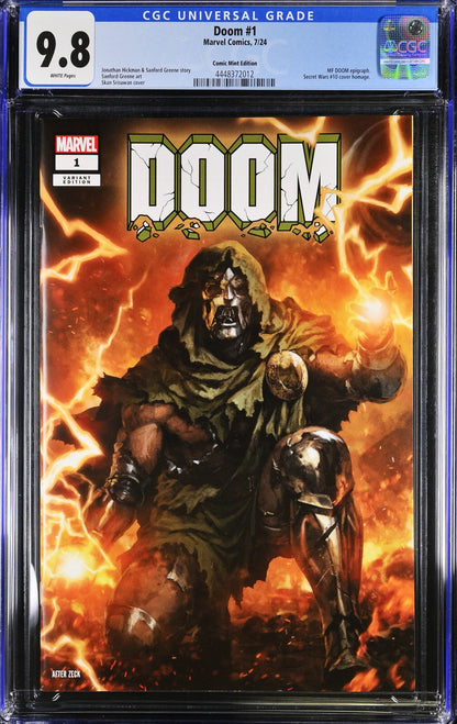 Doom #1 (2024) CGC 9.8 Srisuwan Secret Wars #10 Homage Comic Mint LTD COA 71/300