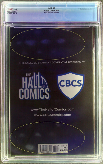 Hulk #1 (2017) CGC 9.8 NM/MT WHITE Hall of Comics/CBCS Edition A Hulk 181 Homage
