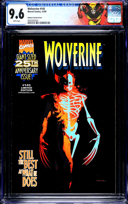 Wolverine #145 (1999) CGC 9.6 NM+ WHITE Nabisco Sienkiewicz Variant Custom Label