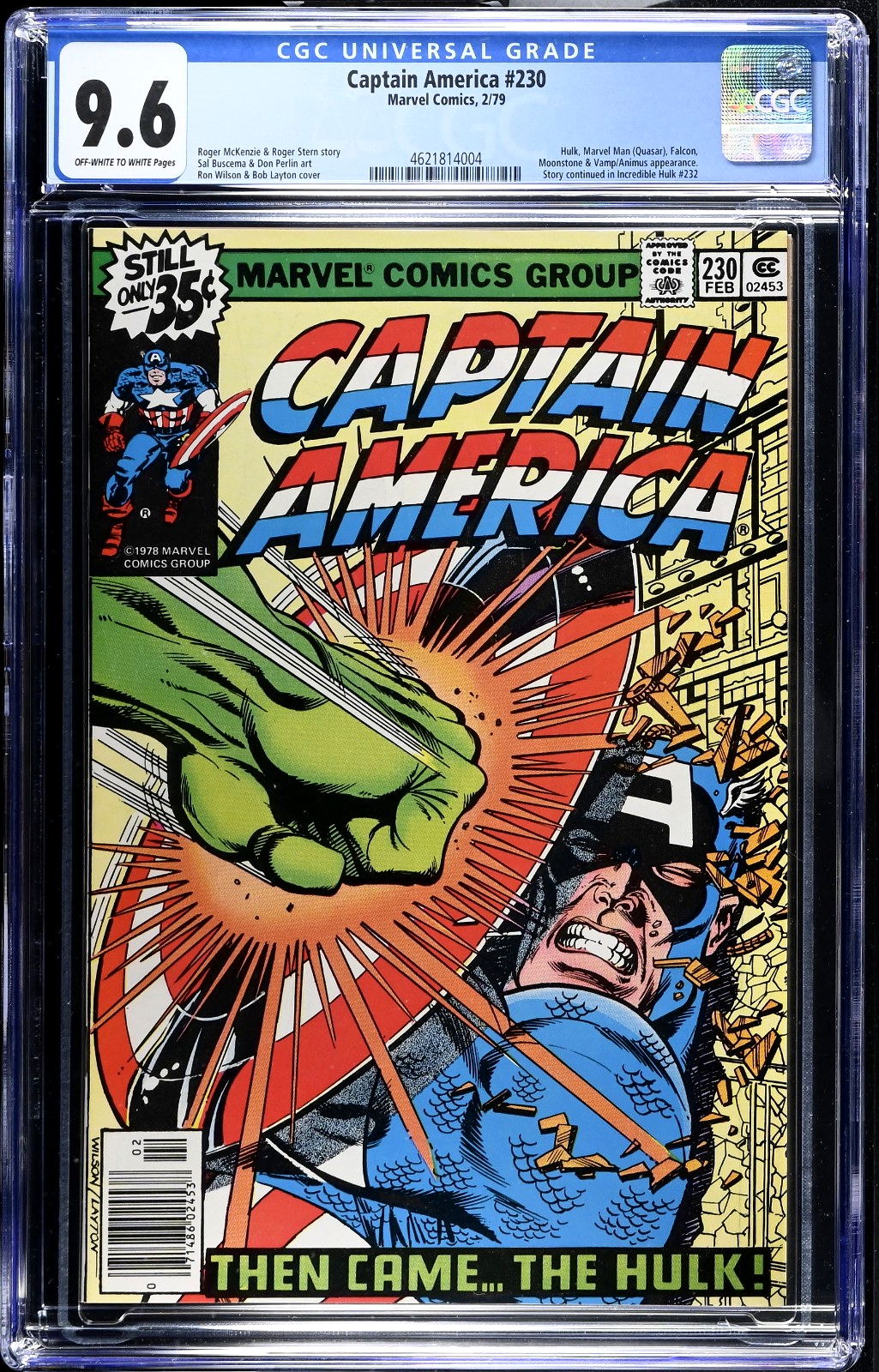Captain America #230 (1979) CGC 9.6 NM+ OW/White Hulk Battle Cover