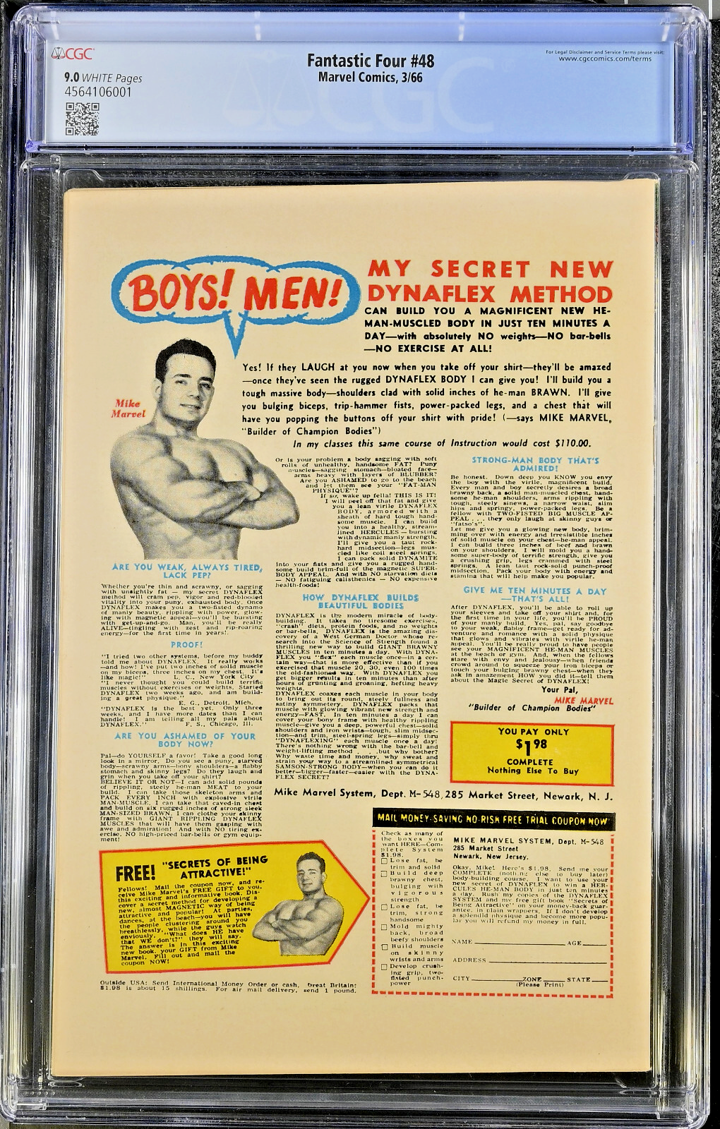 Fantastic Four #48 (1966) CGC 9.0 VF/NM WHITE Key 1st Silver Surfer & Galactus