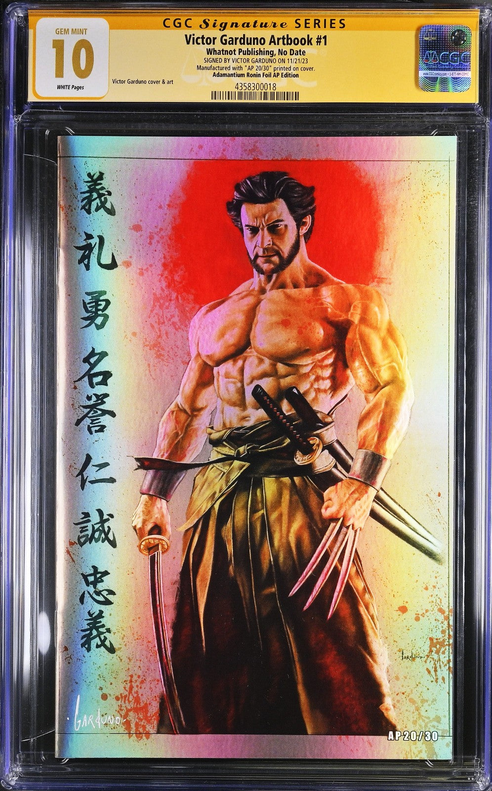 Victor Garduno Artbook #1 (2023) CGC 10 GEM MINT Adamantium Ronin Foil AP 20/30
