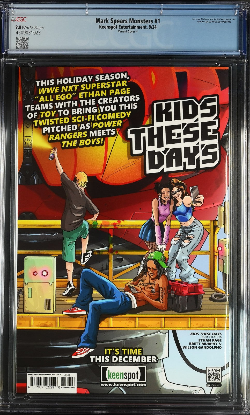 Mark Spears Monsters #1 (2024) CGC 9.8 NM/MT Cover H Last Slayer Homage Ltd 1:25
