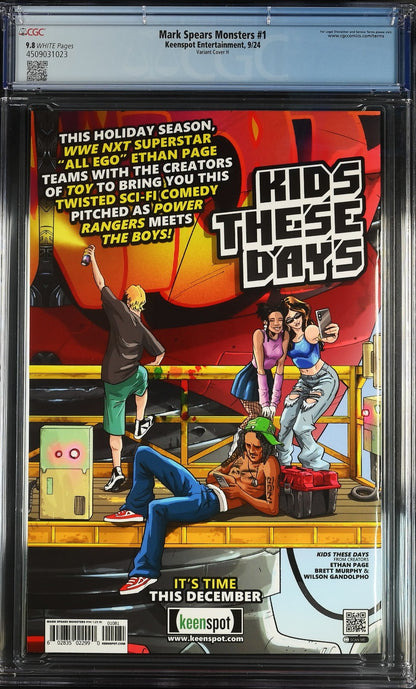 Mark Spears Monsters #1 (2024) CGC 9.8 NM/MT Cover H Last Slayer Homage Ltd 1:25