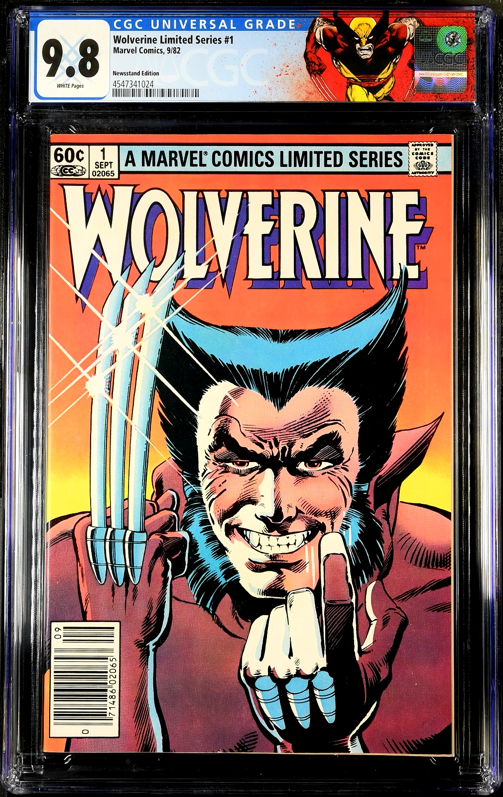 Wolverine Limited Series #1 (1982) CGC 9.8 NM/MT WHITE Newsstand Custom Label