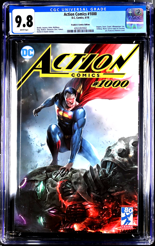 Action Comics #1000 (2018) CGC 9.8 NM/MT Frankie's Comics Edition Mattina Cover