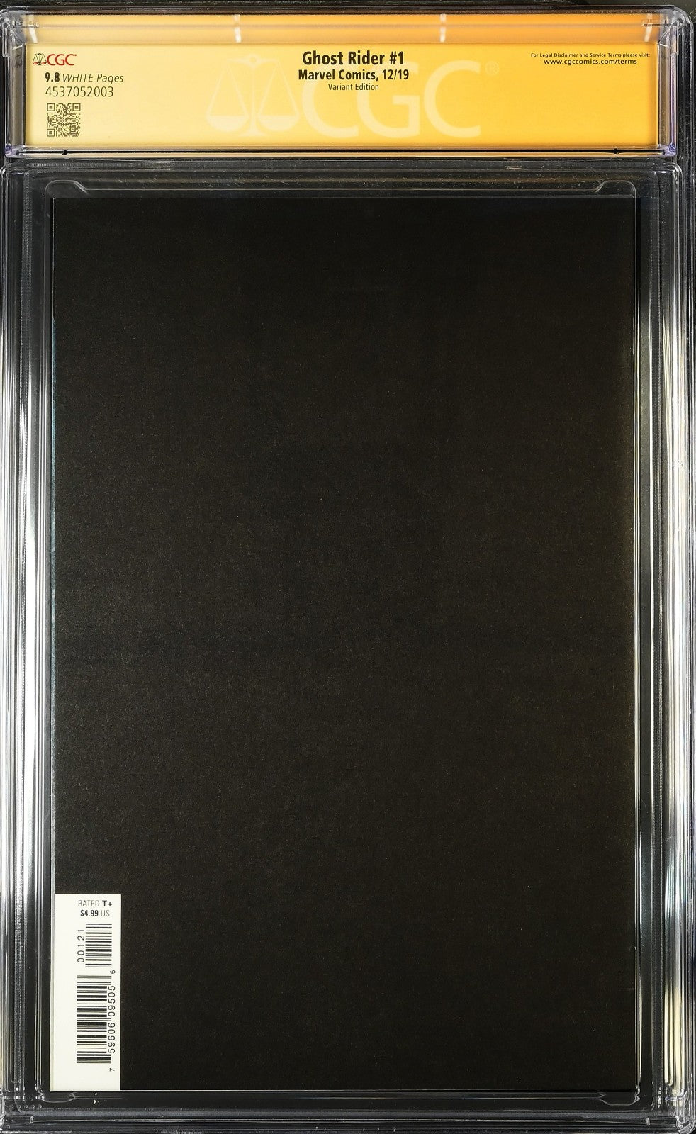 Ghost Rider #1 (2019) CGC 9.8 NM/MT SS Blank Desjardins Signed & Sketch Oil Art