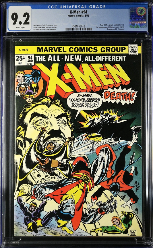 X-Men #94 (1975) CGC 9.2 NM- WHITE Pgs KEY 1st Monthly Issue & 2nd App New X-Men