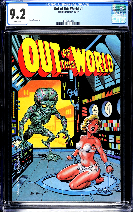 Out of this World #1 (1981) CGC 9.2 NM- WHITE Malibu Eternity Bruce Timm HTF PC