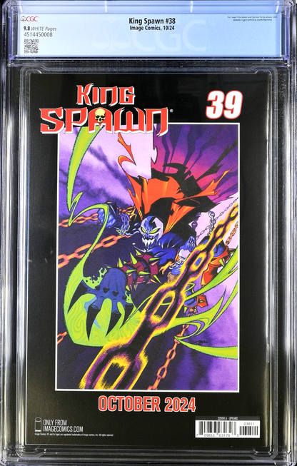 King Spawn #38 (2024) CGC 9.8 NM/MT WHITE Pages Image Comics Mark Spears
