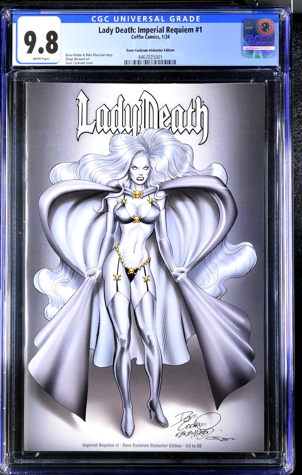 Lady Death Imperial Requiem #1 (2024) CGC 9.8 NM/MT Cockrum Alabaster HTF Ltd 50