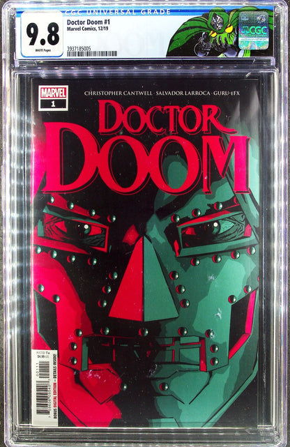 Doctor Doom #1 (2019) CGC 9.8 NM/MT White Pages Retired Custom CGC Label