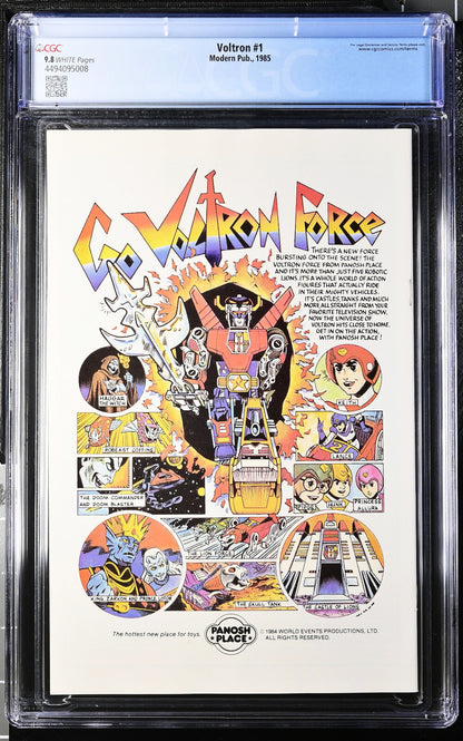 Voltron #1 (1985) CGC 9.8 NM/MT WHITE Pages Mac Fury Cover