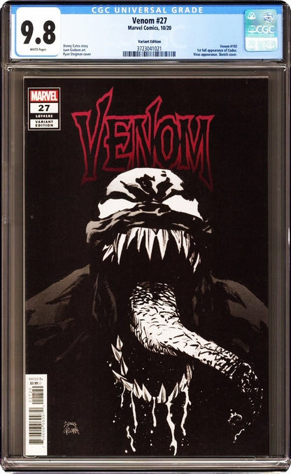 Venom #27 (2020) CGC 9.8 NM/MT White Stegman 1st Codex Retailer Incentive 1:100