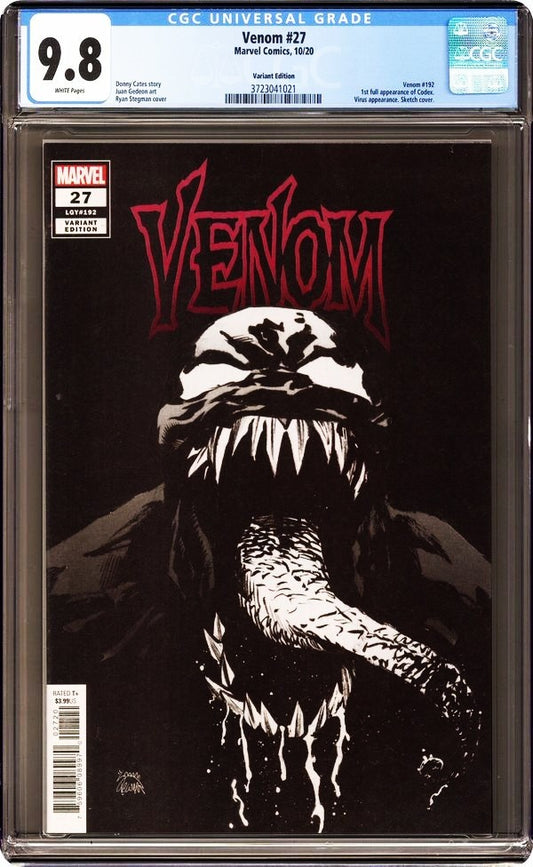 Venom #27 (2020) CGC 9.8 NM/MT White Stegman 1st Codex Retailer Incentive 1:100