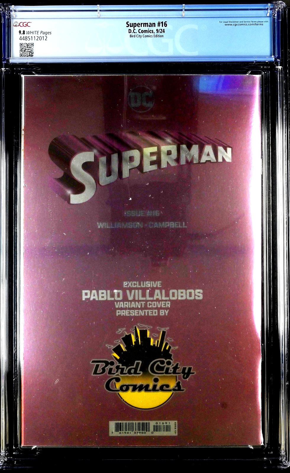 Superman #16 (2024) CGC 9.8 NM/MT LGY #859 Bird City Virgin Foil Zatanna Cover