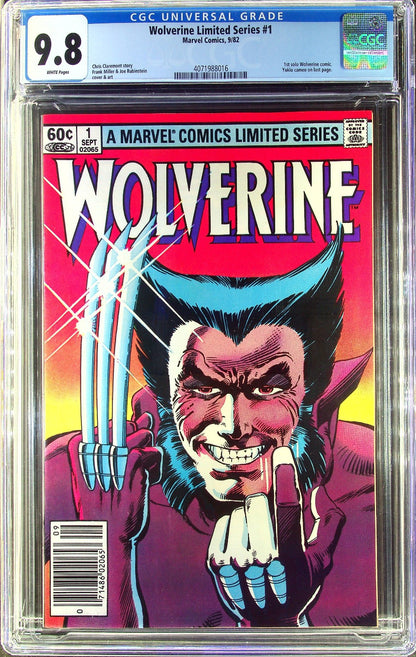 Wolverine Limited Series #1 (1982) CGC 9.8 NMMT WHITE Frank Miller Newsstand