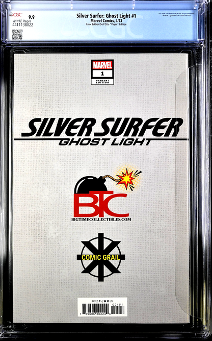 Silver Surfer Ghost Light #1 (2023) CGC 9.9 MINT Del Otto Virgin Error Recalled