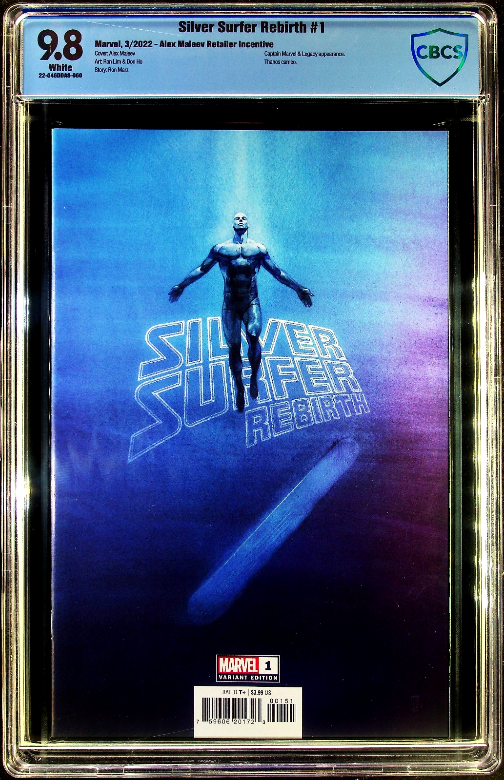 Silver Surfer Rebirth #1 (2022) CGC 9.8 NM/MT Maleev Retailer Incentive LTD 1:50